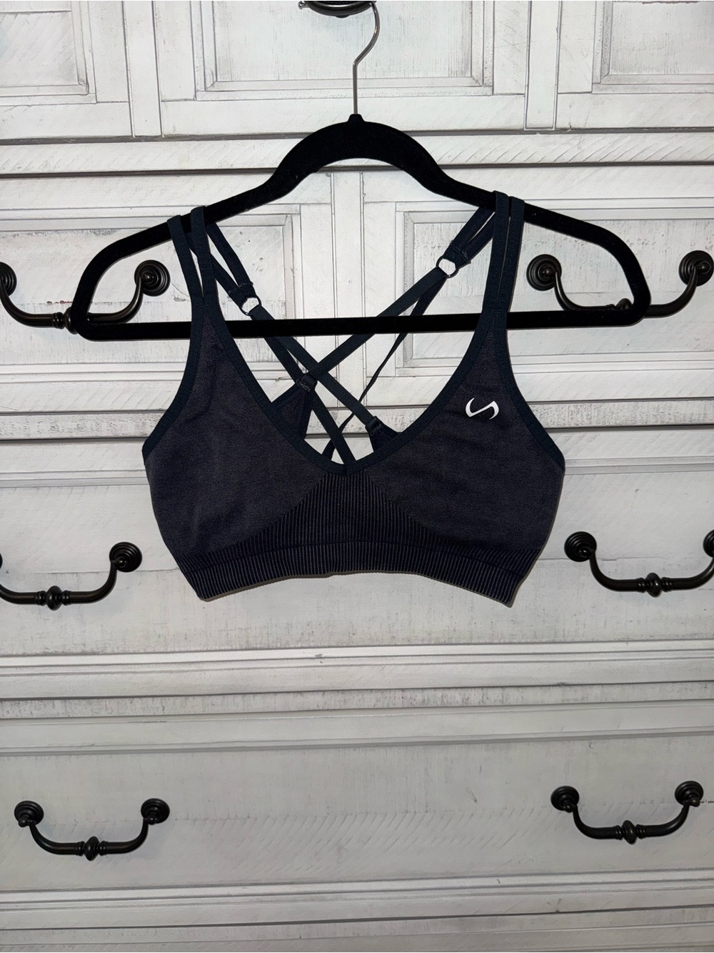 TLF Dark Gray Crisscross Sports Bra - Size L